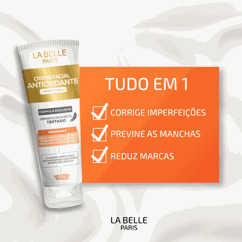 BELLE CRÉER UV reflect cream & fasc La Belle Paris Creme Facial 50g Antioxidante com Filtro Solar
