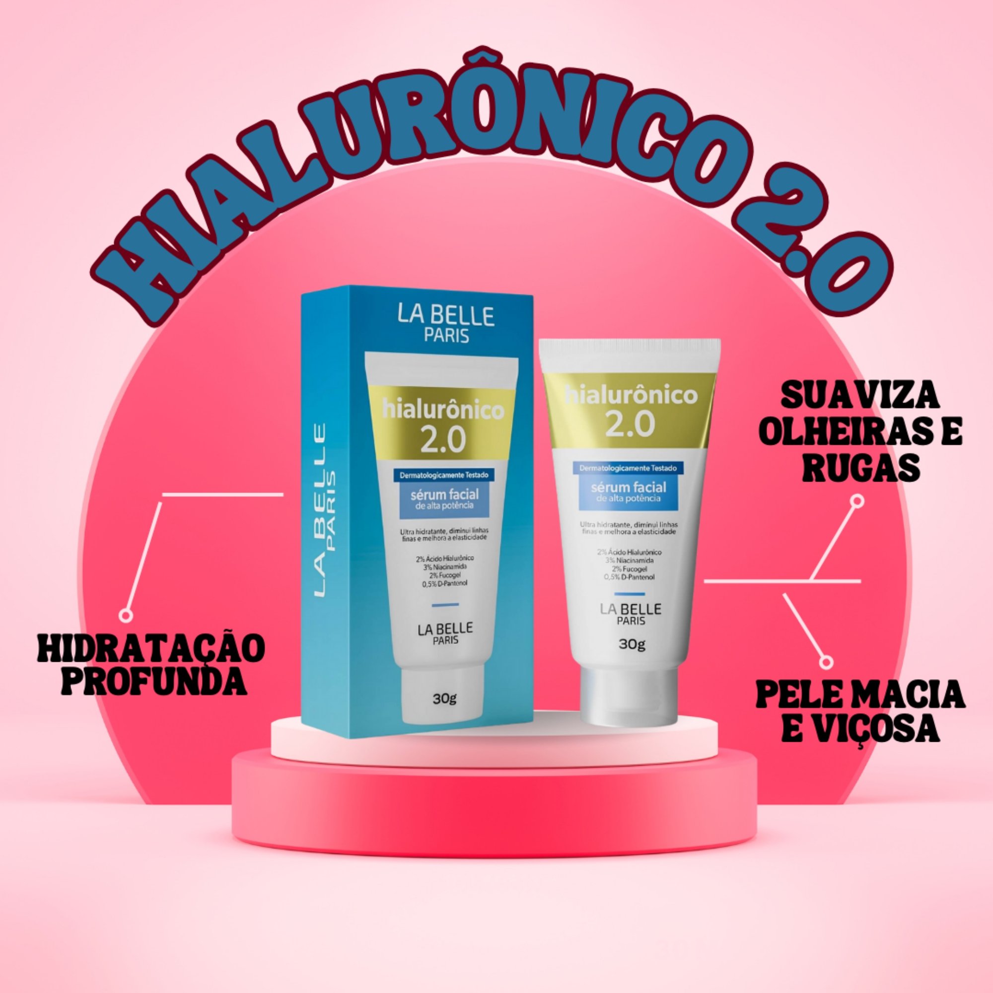 La Belle Paris Sérum Facial 30g - Hialurônico 2.0 - Dica de Madame