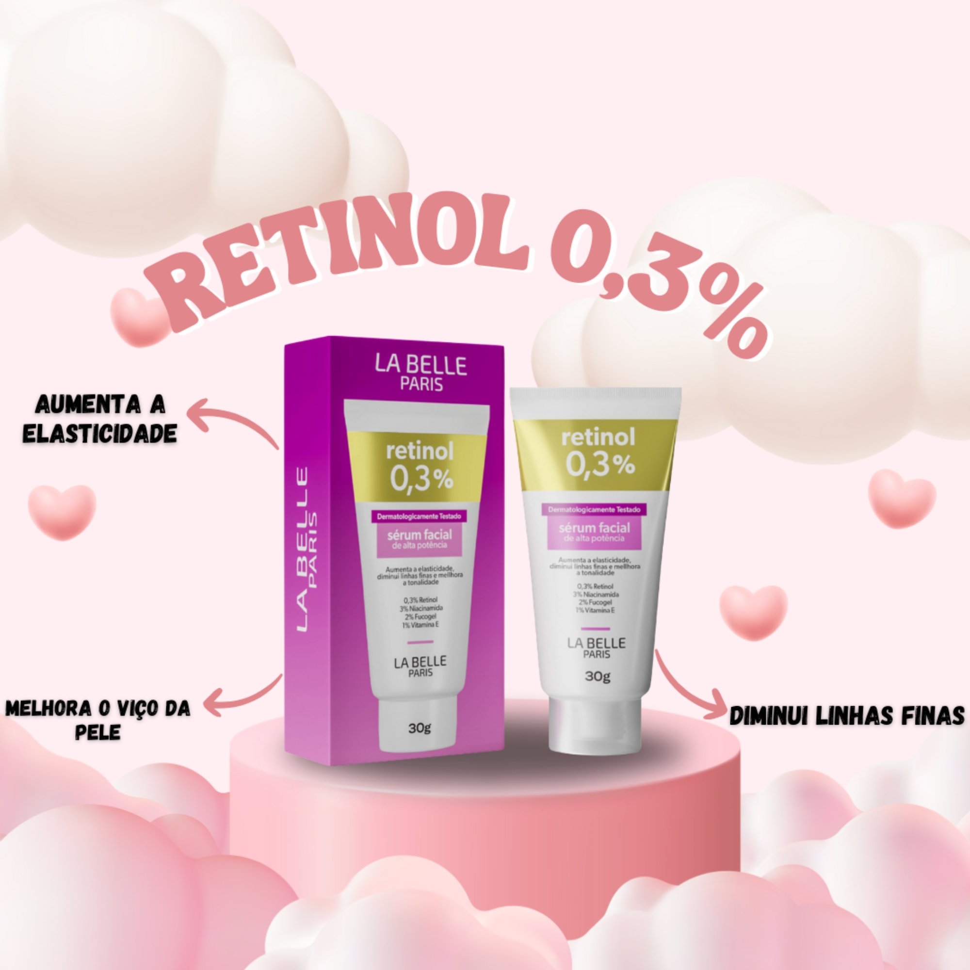 La Belle Paris Sérum Facial 30g - Retinol 0,3% - Dica de Madame